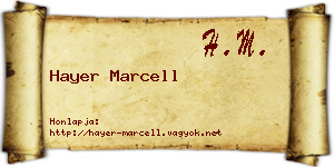 Hayer Marcell névjegykártya